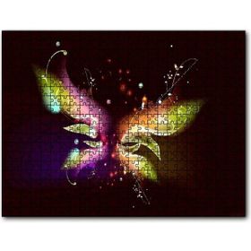Cakapuzzle Dijital Soyut Işık Oyunu Kelebek Figürü 1000 Parça Puzzle