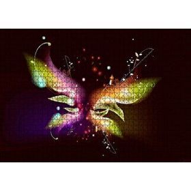 Cakapuzzle Dijital Soyut Işık Oyunu Kelebek Figürü 1000 Parça Puzzle