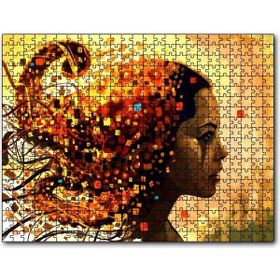 Cakapuzzle Dijitalfigüratif Resim Üzgün Kadın Görseli Mdf 1000 Parça Puzzle
