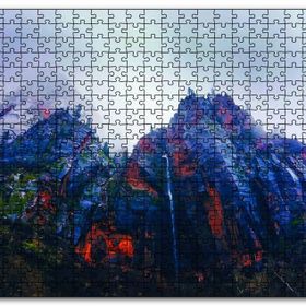 Cakapuzzle Dik Yamaçlı Dumanlı Dağ Ahşap 500 Parça Puzzle