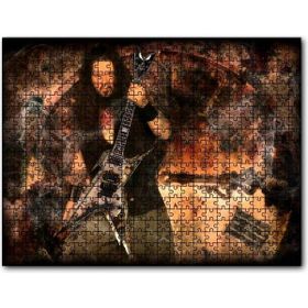 Cakapuzzle Dimebag Darrell Gitarı ve Arkaplanda Dev Saat Mdf 1000 Parça Puzzle