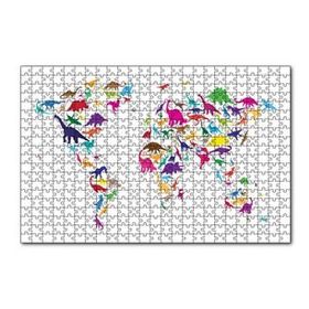 Cakapuzzle Dinozorlardan Oluşan Dünya Haritası 120 Parça Ahşap Puzzle