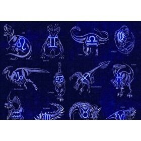 Cakapuzzle Dinozorlu Burç Sembolleri Neon 120 Parça Ahşap Puzzle