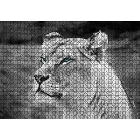 Cakapuzzle Dişi Aslan Monochrome 120 Parça Ahşap Puzzle