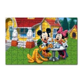 Cakapuzzle Disney Mickey Mouse Minnie Mouse ve Pluto 120 Parça Ahşap Puzzle