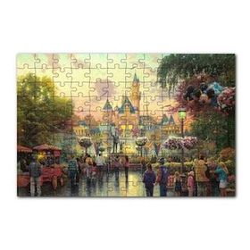 Cakapuzzle Disneyland ve Ziyaretçileri 120 Parça Ahşap Puzzle