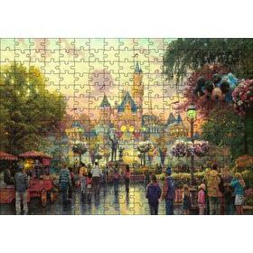 Cakapuzzle Disneyland ve Ziyaretçileri 120 Parça Ahşap Puzzle