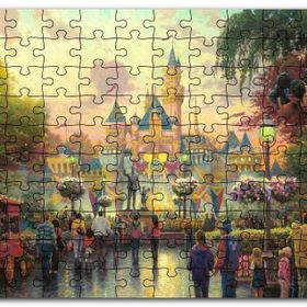 Cakapuzzle Disneyland ve Ziyaretçileri Mdf 255 Parça Puzzle