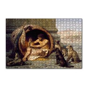 Cakapuzzle Diyojen Köpekleri ve Fıçısı 120 Parça Ahşap Puzzle