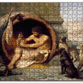 Cakapuzzle Diyojen Köpekleri ve Fıçısı Mdf 255 Parça Puzzle