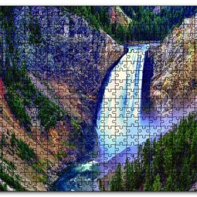 Cakapuzzle Doğa Dağlarda Şelale Manzara Mdf 120 Parça Puzzle