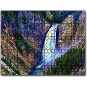 Cakapuzzle Doğa Dağlarda Şelale Manzara Mdf 120 Parça Puzzle