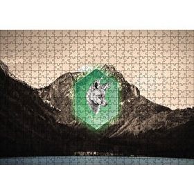 Cakapuzzle Doğa Geometrik Kurt Başı 120 Parça Ahşap Puzzle