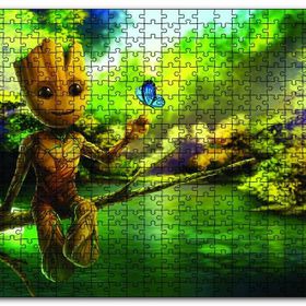 Cakapuzzle Doğada Baby Groot Görseli Mdf 255 Parça Puzzle