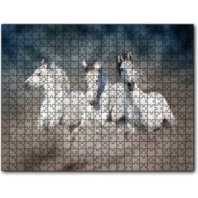 Cakapuzzle Doğada Koşan Üçlü Atlar Görseli Ahşap 255 Parça Puzzle