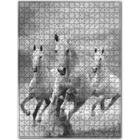 Cakapuzzle Doğada Koşan Üçlü Atlar Görseli Ahşap 500 Parça Puzzle