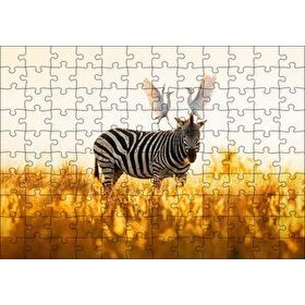 Cakapuzzle Doğada Zebra Ve Kuşlar Görseli 120 Parça Ahşap Puzzle