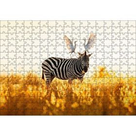 Cakapuzzle Doğada Zebra Ve Kuşlar Görseli 120 Parça Ahşap Puzzle