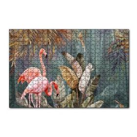 Cakapuzzle Doğadaki Çift Filamingo Görseli 120 Parça Ahşap Puzzle