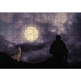 Cakapuzzle Dolun Ay Mehtap Adam Kurt 120 Parça Ahşap Puzzle