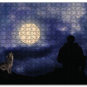 Cakapuzzle Dolun Ay Mehtap Adam Kurt Ahşap 500 Parça Puzzle