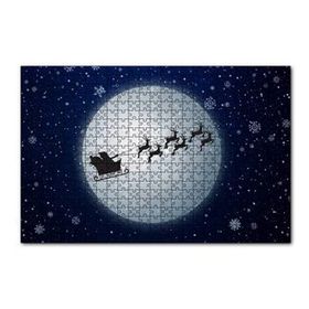 Cakapuzzle Dolunay Geyikler Kar Taneleri ve Noel Baba 120 Parça Ahşap Puzzle