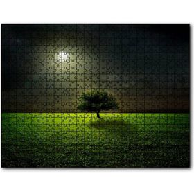 Cakapuzzle Dolunayda Çayırlar Yalnız Ağaç Ahşap 500 Parça Puzzle