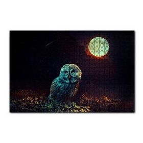 Cakapuzzle DolunayOrman ve Baykuş Sürreal 120 Parça Ahşap Puzzle