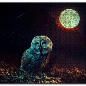 Cakapuzzle Dolunayorman ve Baykuş Sürreal Mdf 120 Parça Puzzle