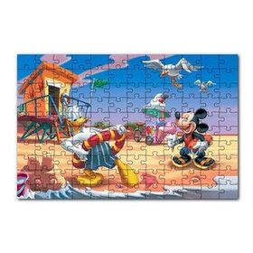 Cakapuzzle Donald Duck Ve Mickey Mouse Yaz Tatili Plaj 120 Parça Ahşap Puzzle