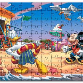 Cakapuzzle Donald Duck ve Mickey Mouse Yaz Tatili Plaj Mdf 1000 Parça Puzzle