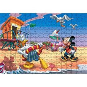 Cakapuzzle Donald Duck ve Mickey Mouse Yaz Tatili Plaj Mdf 255 Parça Puzzle
