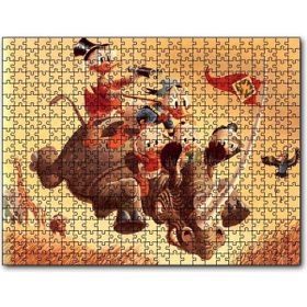 Cakapuzzle Donald Duck ve Torunları Gergedan Üzerinde Mdf 255 Parça Puzzle