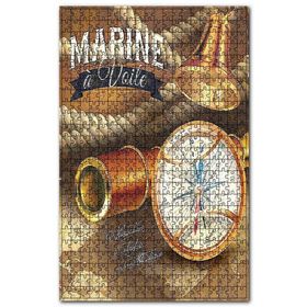 Cakapuzzle Donanma Yelkenli Pusula Çan İp Görseli Ahşap 255 Parça Puzzle