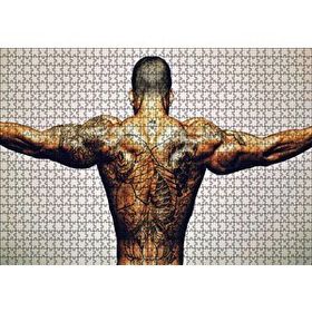 Cakapuzzle Dövmeli Adam ve Kasları 120 Parça Ahşap Puzzle