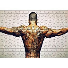 Cakapuzzle Dövmeli Adam ve Kasları 120 Parça Ahşap Puzzle