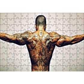 Cakapuzzle Dövmeli Adam ve Kasları 120 Parça Ahşap Puzzle