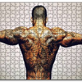 Cakapuzzle Dövmeli Adam ve Kasları Mdf 1000 Parça Puzzle