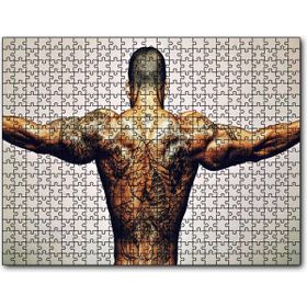Cakapuzzle Dövmeli Adam ve Kasları Mdf 1000 Parça Puzzle
