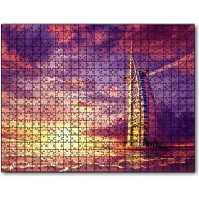 Cakapuzzle Dubai Burj Al Arab Günbatımı Ahşap 500 Parça Puzzle