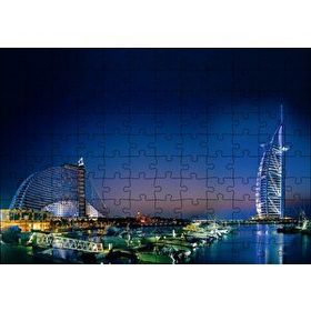 Cakapuzzle Dubai Jumeirah Gece Manzarası Mdf 120 Parça Puzzle