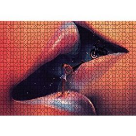 Cakapuzzle Dudakta Öpüşen Gençler Soyut Ahşap 1000 Parça Puzzle