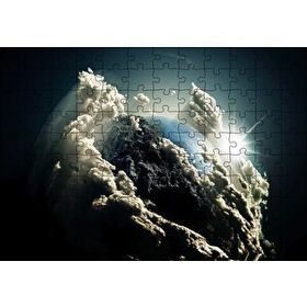 Cakapuzzle Dünya Güneş ve Beyaz Bulutlar 120 Parça Ahşap Puzzle