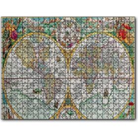 Cakapuzzle Dünya Haritası Latince ve Resimli Mdf 255 Parça Puzzle