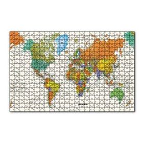 Cakapuzzle Dünya Haritası Sular Beyaz Renkte 120 Parça Ahşap Puzzle