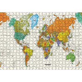 Cakapuzzle Dünya Haritası Sular Beyaz Renkte 120 Parça Ahşap Puzzle