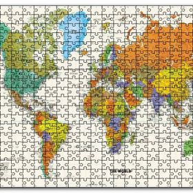 Cakapuzzle Dünya Haritası Sular Beyaz Renkte Mdf 255 Parça Puzzle