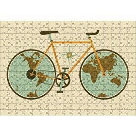 Cakapuzzle Dünya Haritası Tekerlekli Bisiklet 255 Parça Puzzle