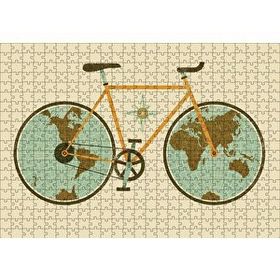 Cakapuzzle Dünya Haritası Tekerlekli Bisiklet 500 Parça Puzzle
