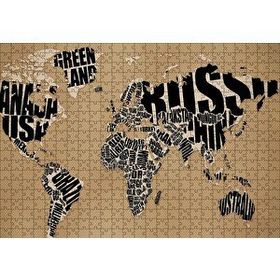 Cakapuzzle Dünya Haritası Ülke İsimleri Yazılı 120 Parça Ahşap Puzzle